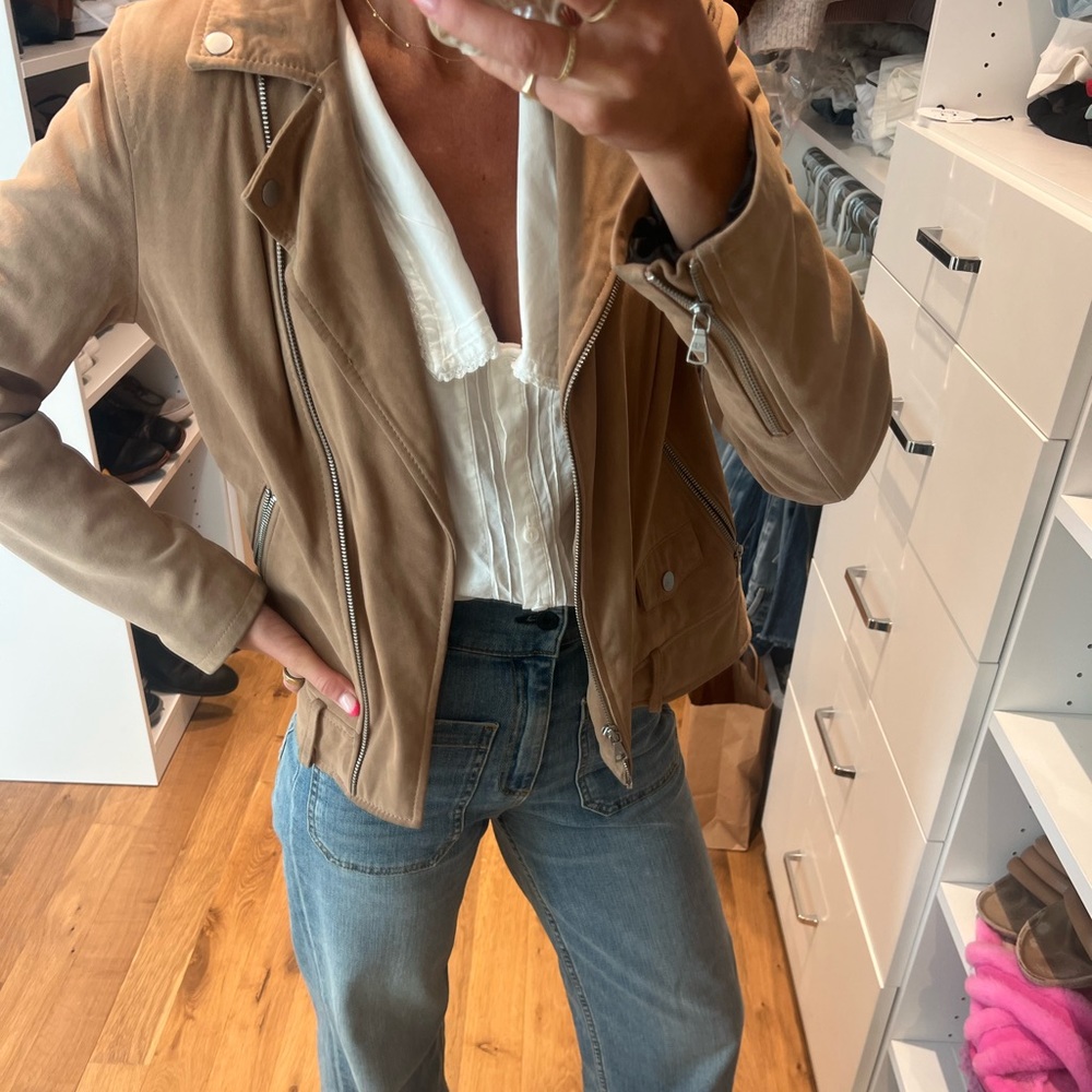 UGG Women’s Suede Moto Jacket - Tan/Chestnut